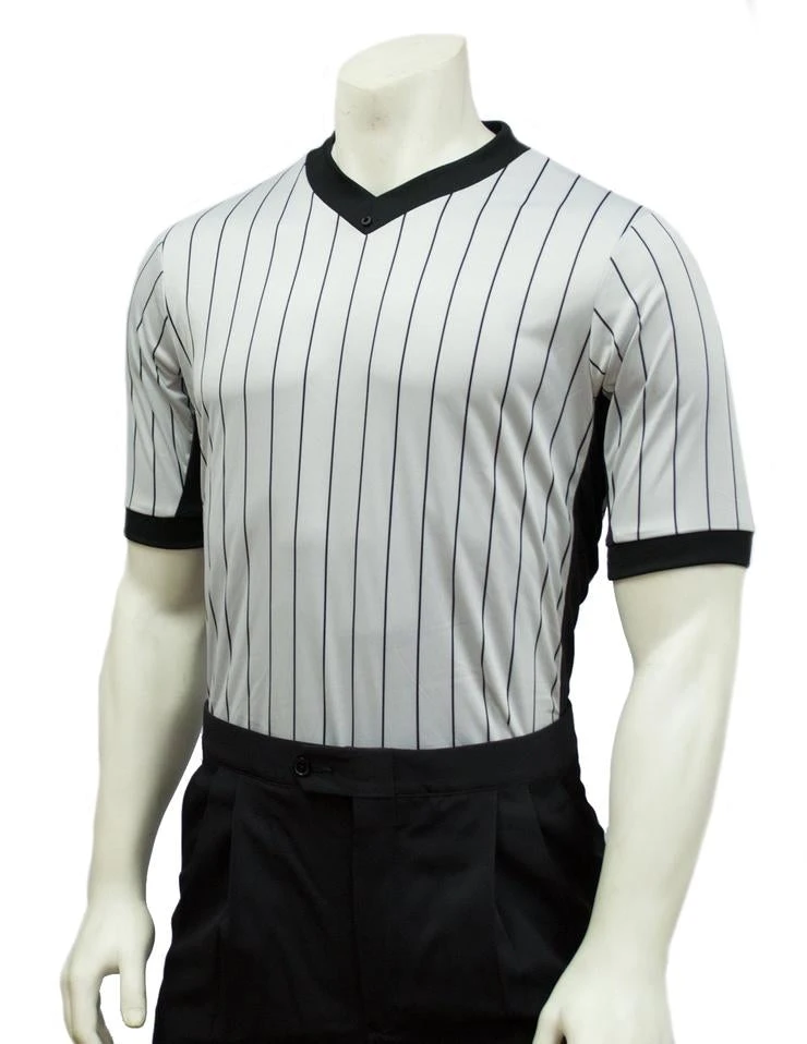 Smitty Grey Elite Performance Interlock V-Neck Shirt W/Black Pinstripes Shirts 1 Smitty Grey Elite Performance Interlock V-Neck Shirt W/Black Pinstripes Shirts