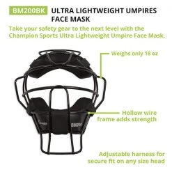 Champion Ultra Light Umpire Face Mask Face Masks & Helmets