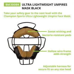 Face Masks & Helmets Champion Ultra Lightweight Umpire Mask