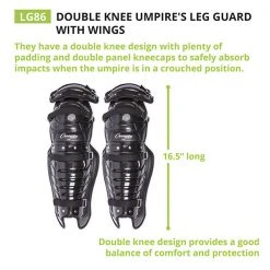 Leg Guards Champion Double Knee Umpire Leg Guard W/Wings 6 Leg Guards Champion Double Knee Umpire Leg Guard W/Wings