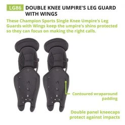 Leg Guards Champion Double Knee Umpire Leg Guard W/Wings