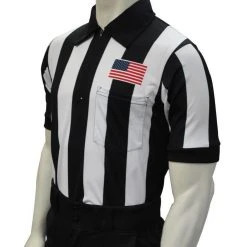 Smitty 2 1/4" Stripe Short Sleeve Football Shirt W/Flag Over Pocket
