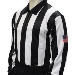 Smitty 2 1/4" Stripe Long Sleeve Football Shirt W/Flag Over Pocket