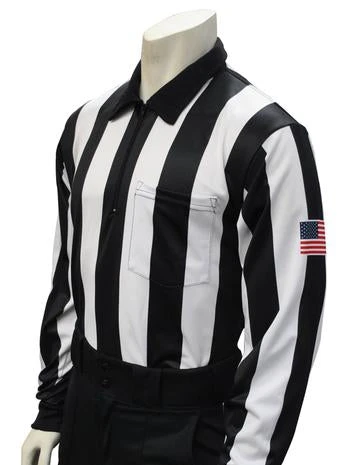 Smitty 2 1/4" Stripe Long Sleeve Football Shirt W/Flag On Sleeve 1 Smitty 2 1/4" Stripe Long Sleeve Football Shirt W/Flag On Sleeve
