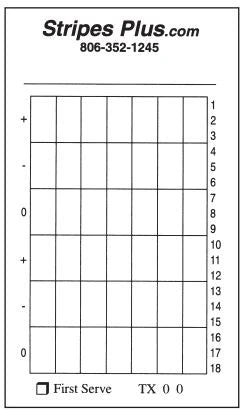 Stripes Plus Double Sided Volleyball Lineup Card 1 Stripes Plus Double Sided Volleyball Lineup Card